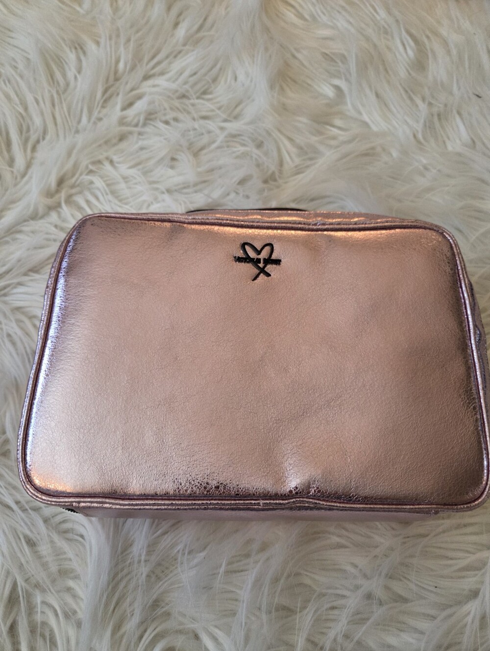 Victorias Secret Metallic Rose Gold Cosmetic Pouch